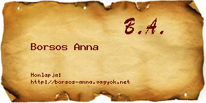 Borsos Anna névjegykártya